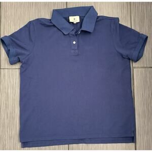 Tuckernuck Navy Pique Murray Classic Polo Women’s Size Medium Cotton